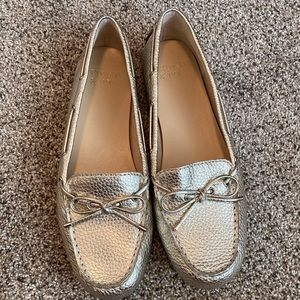 Crown & Ivy Gold slip on moccasins size 7